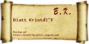 Blatt Kristóf névjegykártya