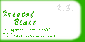 kristof blatt business card